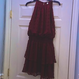 Cute maroon dress short.!